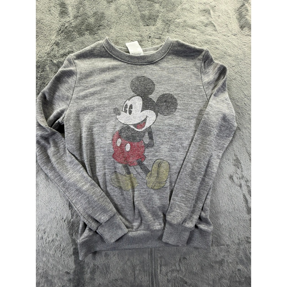 Disney Mickey Mouse Graphic Sweatshirt Heather Gray XS Pullover RN0101531